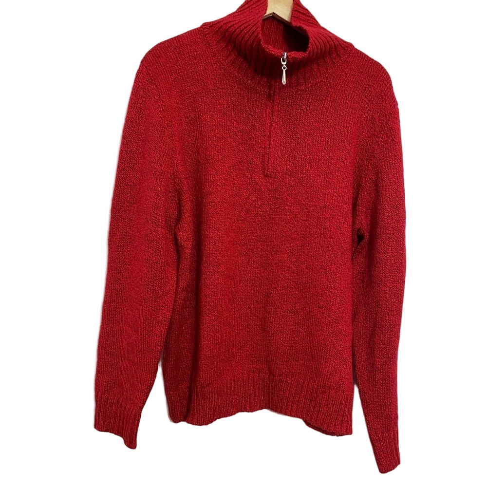 Karen Scott women red pullover highneck long sleeves Christmas holiday sweater